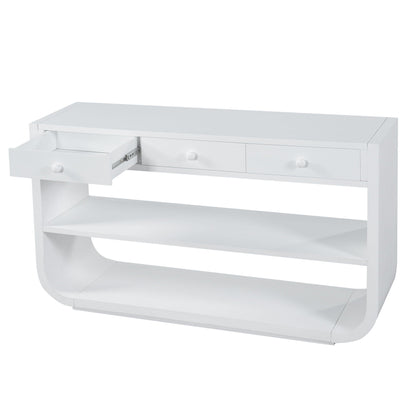 Console Table With 3 Soft Close Drawers & 2 Open Shelves