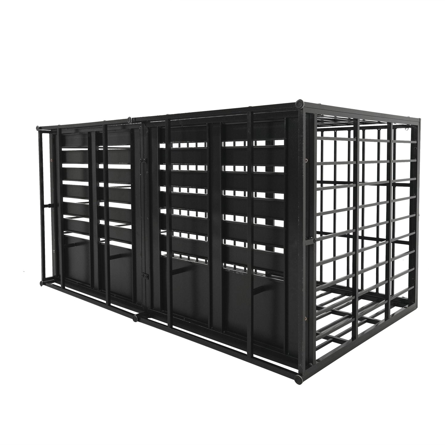 Extra Large Heavy Duty Dog Crate With Removable Pans For Dogs - Black