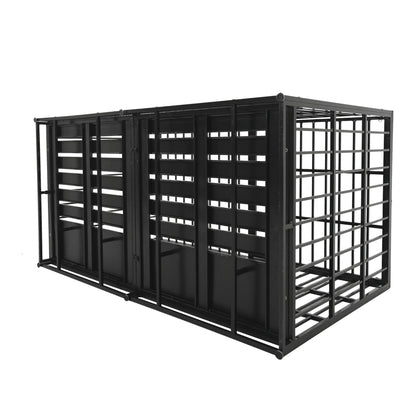 Extra Large Heavy Duty Dog Crate With Removable Pans For Dogs - Black