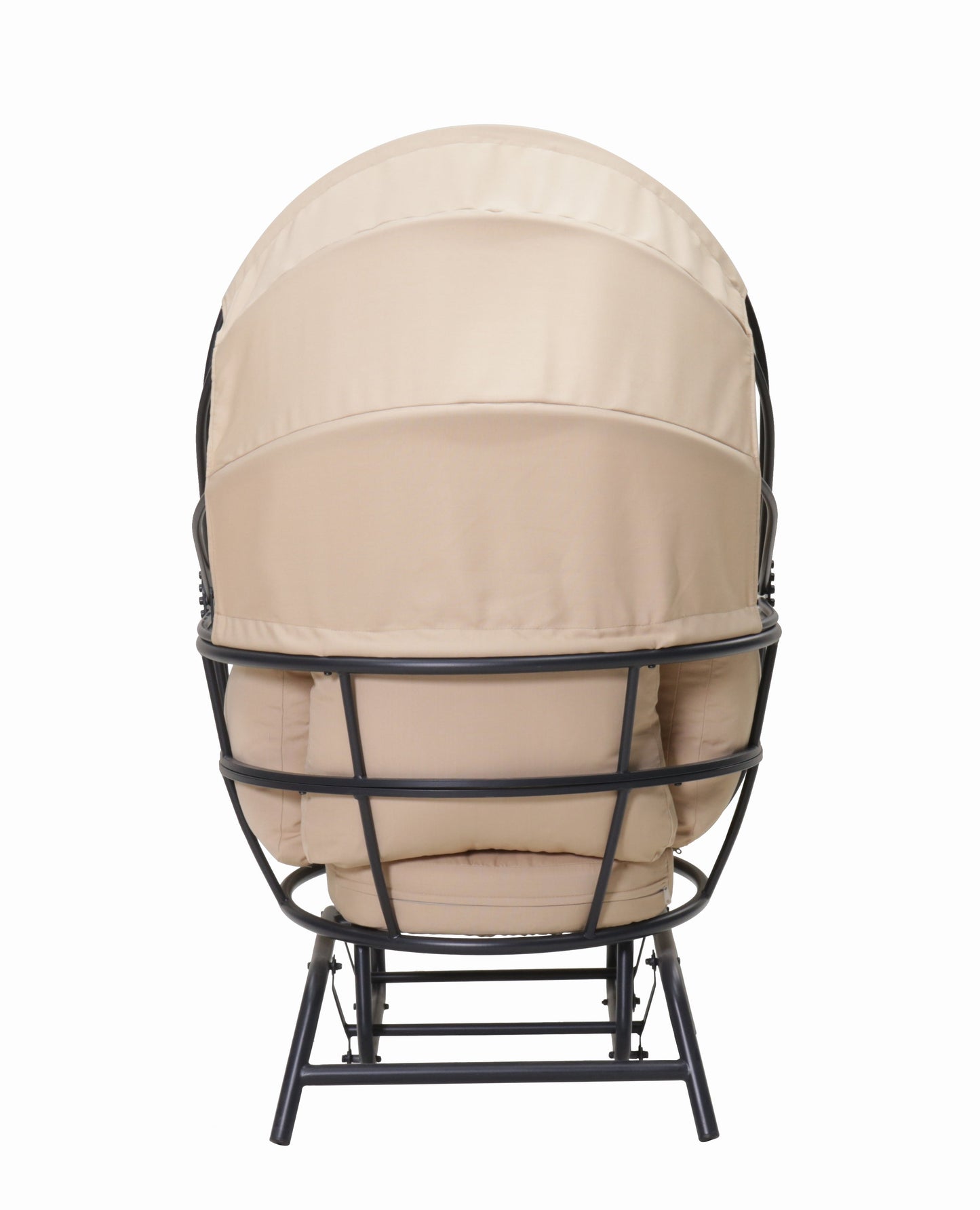 Sunnydaze Modern Luxury Egg Chair with Retractable Canopy - Taupe