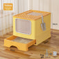 Extra-large Fully Enclosed Drawer-Type Foldable Cat Litter Box
