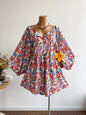 Boho Floral Print Button-Down Romper