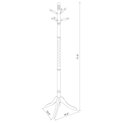 Riona 6 Hook Freestanding Wood Coat Rack Hat Hanger Merlot