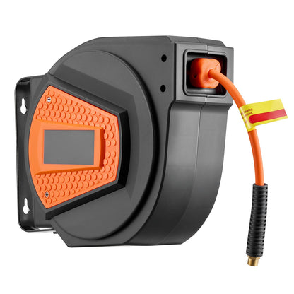 Retractable Air Hose Reel, 1/4 Inch x 50 FT Hybrid Air Hose Max 300PSI