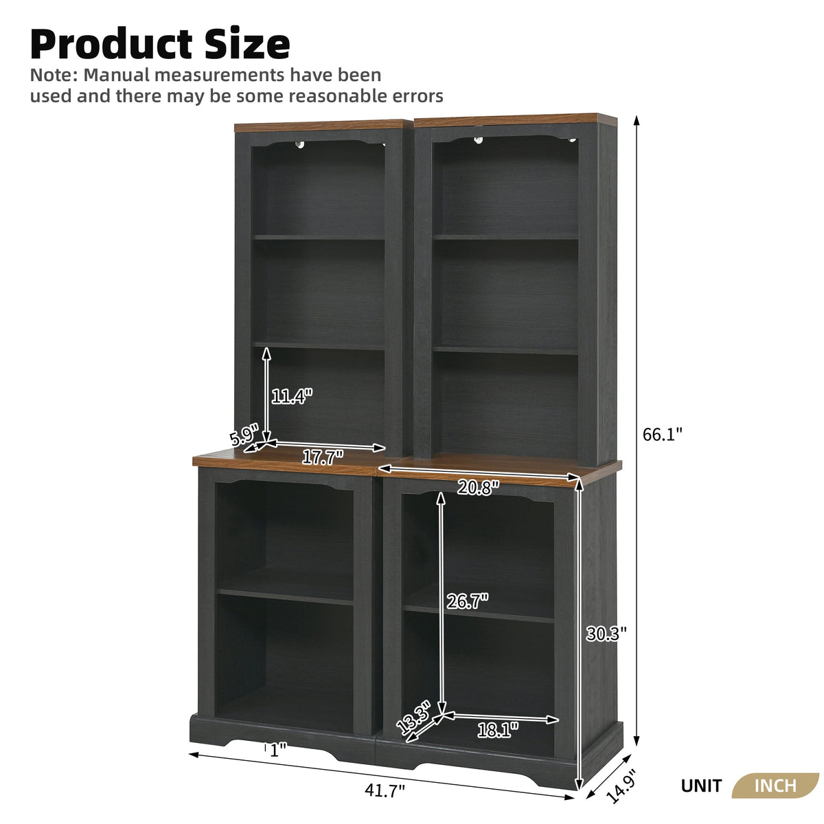 ON-TREND Two-Piece Elegant Freestanding Tall Cabinet