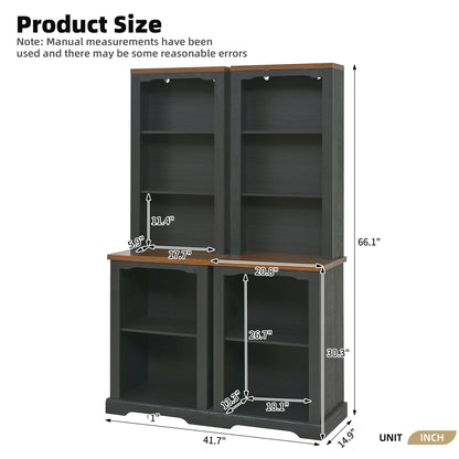 ON-TREND Two-Piece Elegant Freestanding Tall Cabinet