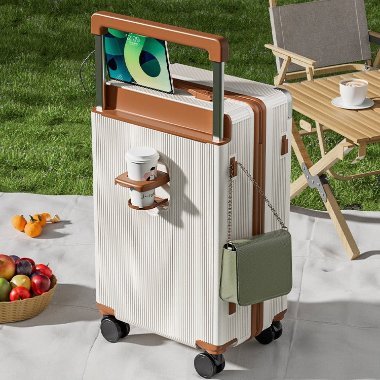 20 Inch 24 Inch Wide Handle Luggage, Silent Rotating Wheel Travel Luggage, Durable Password Lock Carry On Luggage