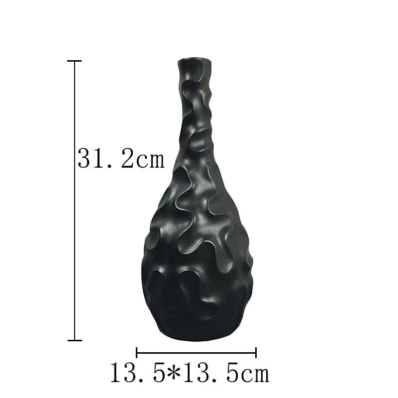 Simple Modern Black And White Geometric Ceramic Vase Ornaments