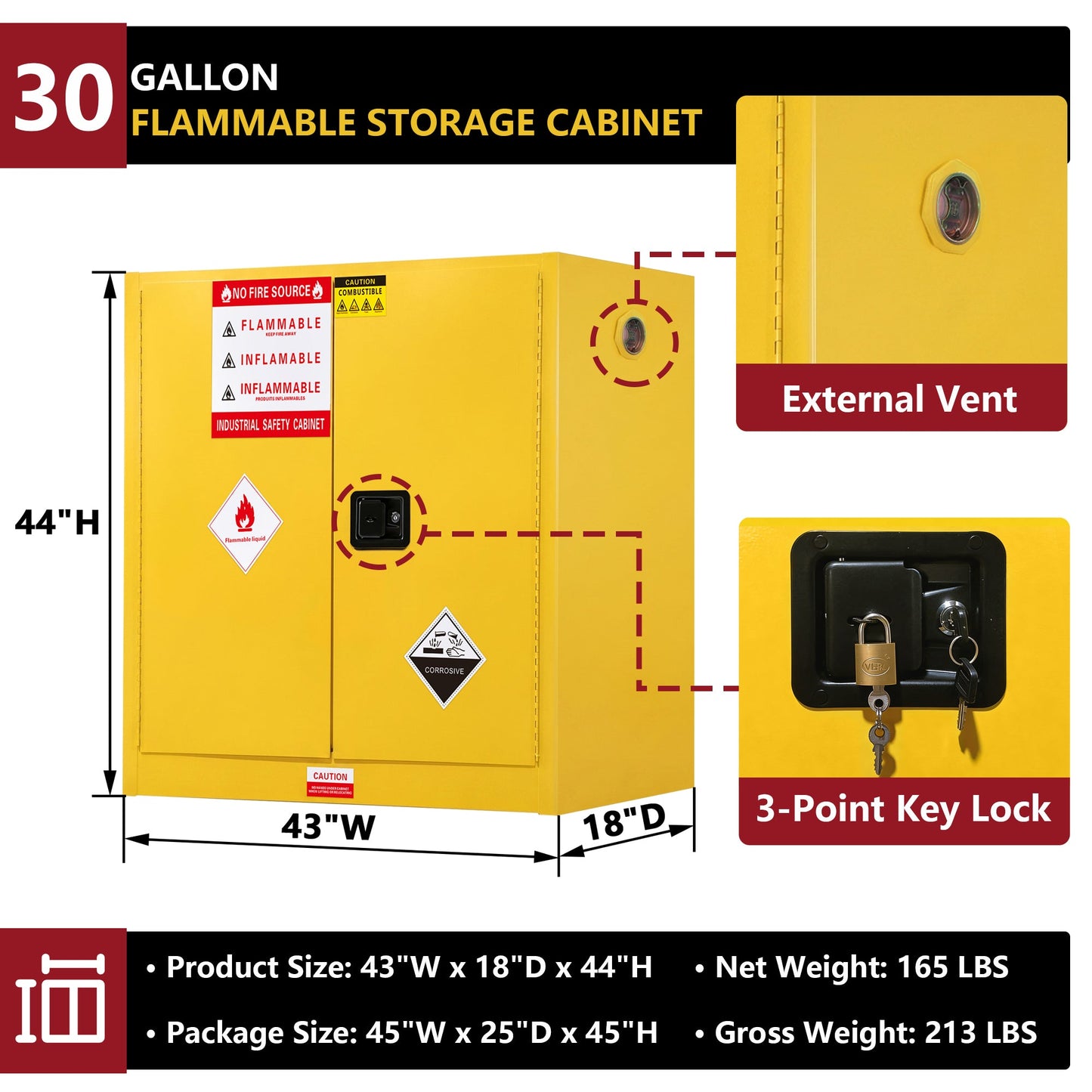 30 Gallon Flammable Safety Cabinet