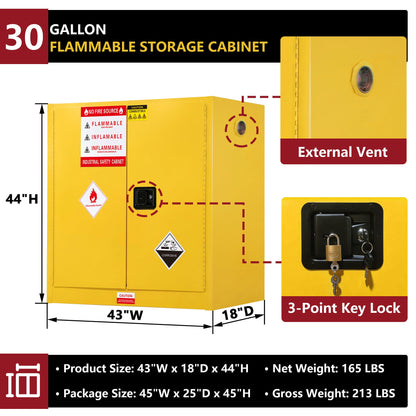 30 Gallon Flammable Safety Cabinet