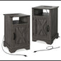 Farmhouse Nightstand, Charging Station & Storage