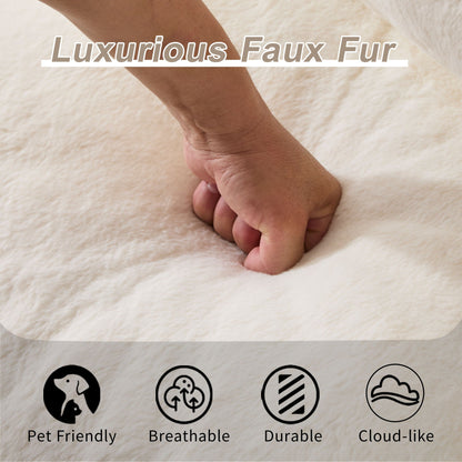 Giant Bean Bag Couch, Ultra Soft Fluffy Loveseat For Living Room
