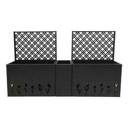 Metal Planter-Trellis Combo Set of 3