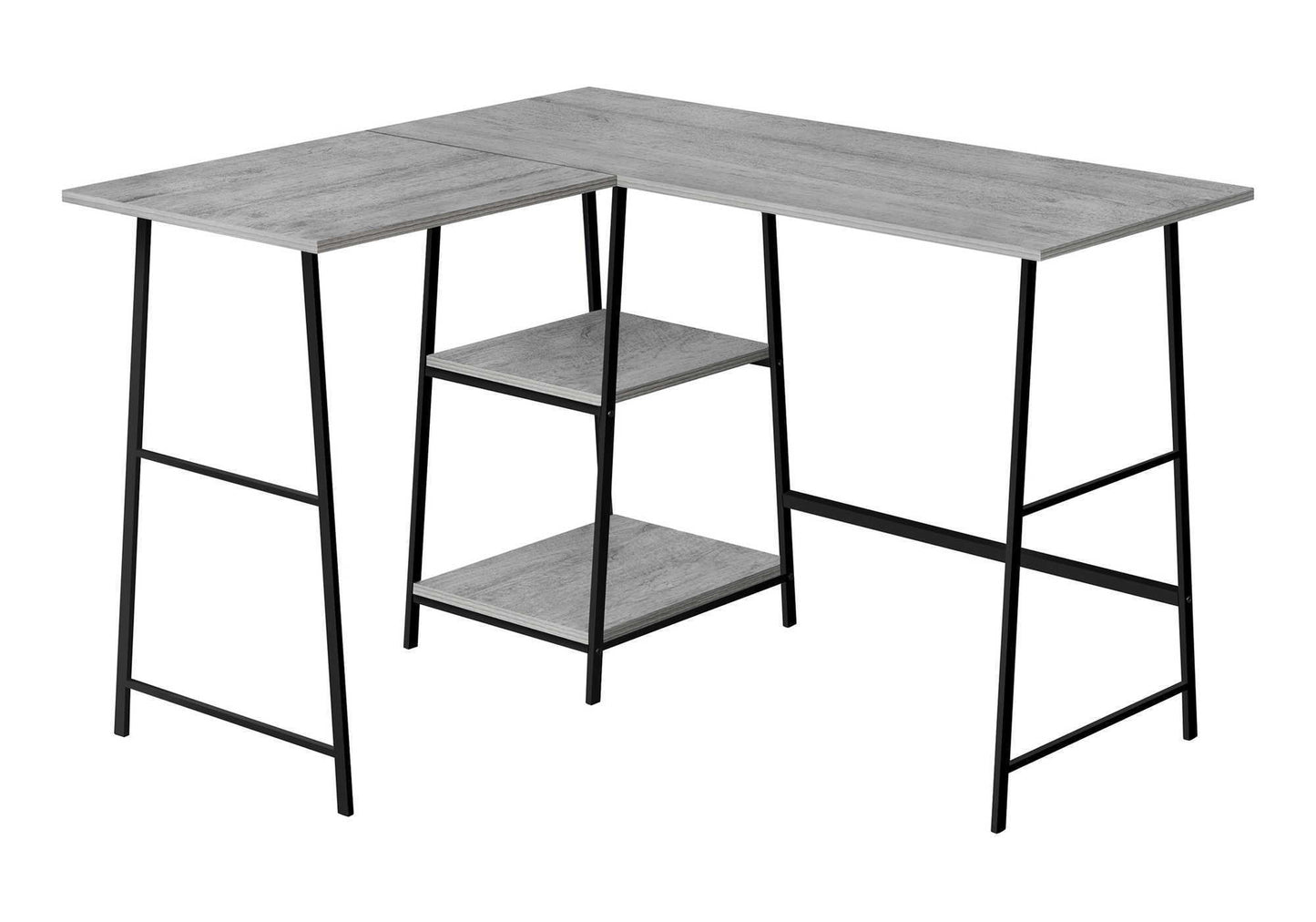 L-Shape Corner Computer Desk with Storage Shelves