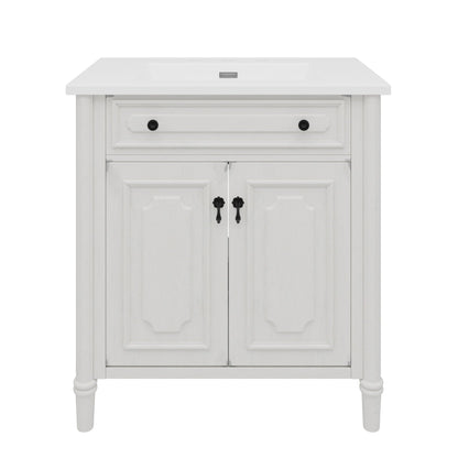 Vintage Bathroom Vanity With Sink, Rustic Cabinet With Soft Close Doors
