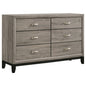 Valen 6-drawer Bedroom Dresser Cabinet Light Taupe