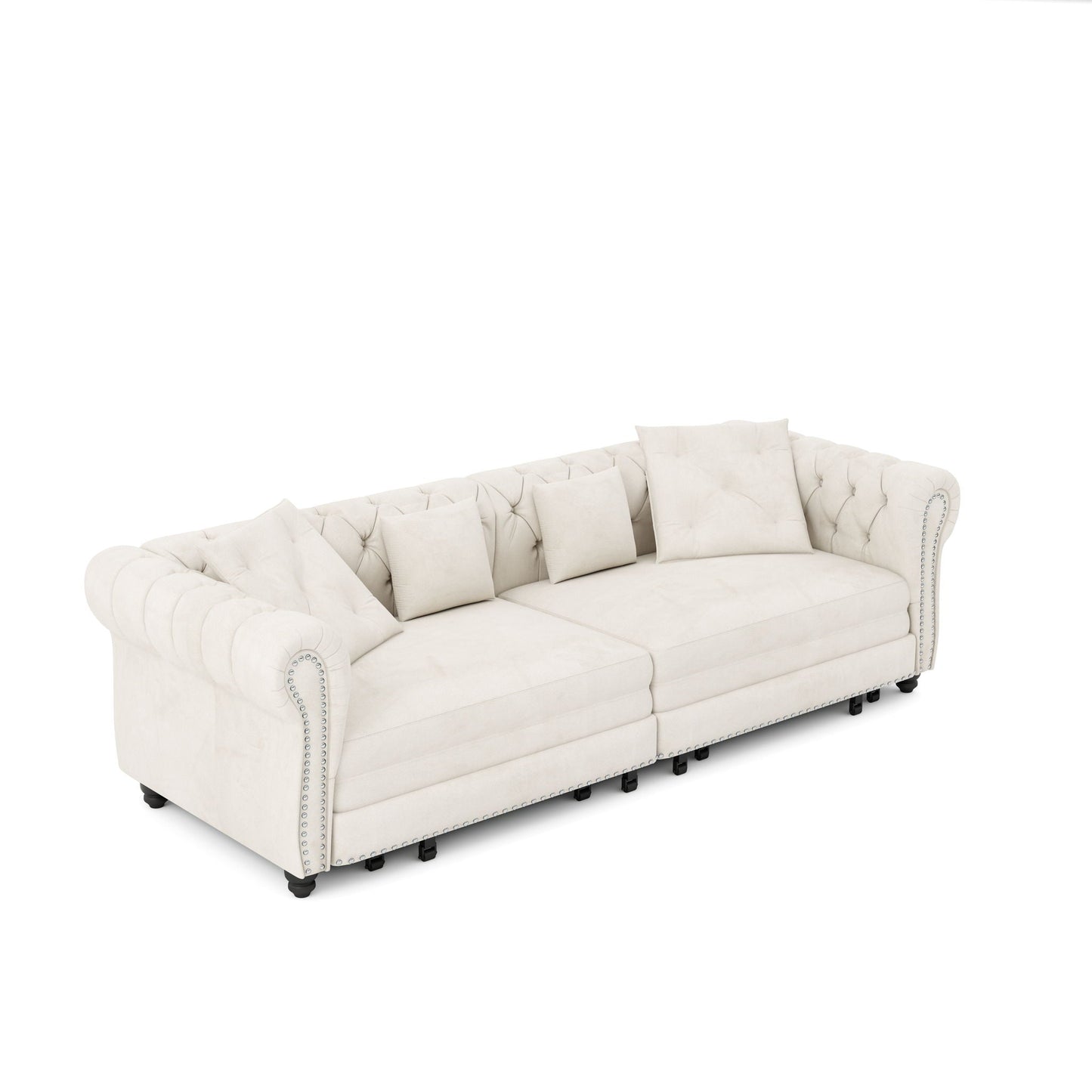 3 In 1 Pull Out Convertible Sleeper Sofa Bed, King Size, Chaise Lounge