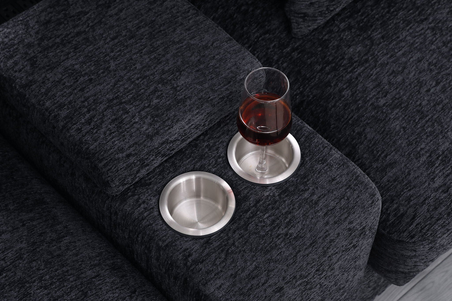 Celine - Fabric Corner Sectional Sofa With Right-Facing Chaise, Cupholders, And Charging Ports