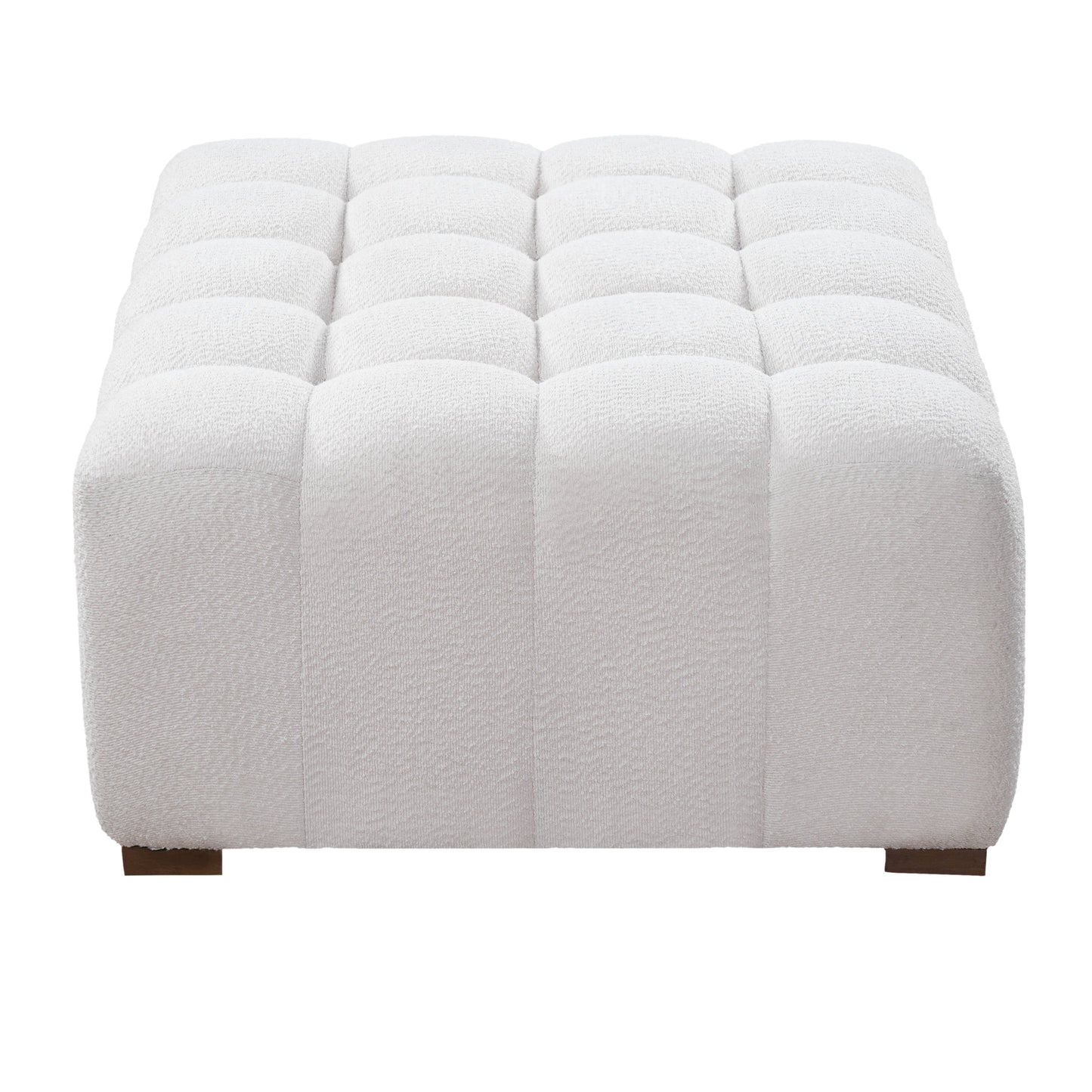 White Boucle Multipurpose Ottoman