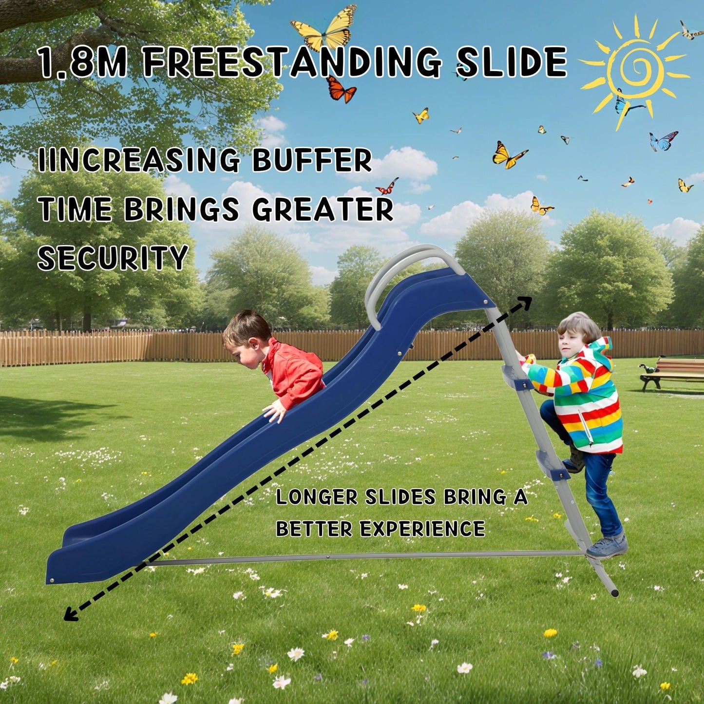 Xsl002 - Slide Indoor Freestanding Playground Equipment - Blue