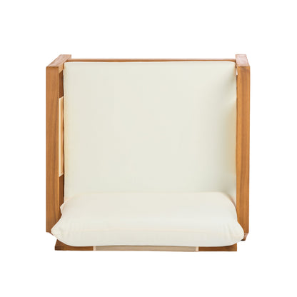 Outdoor Club Chair, Acacia Wood Frame with Textilene Accents