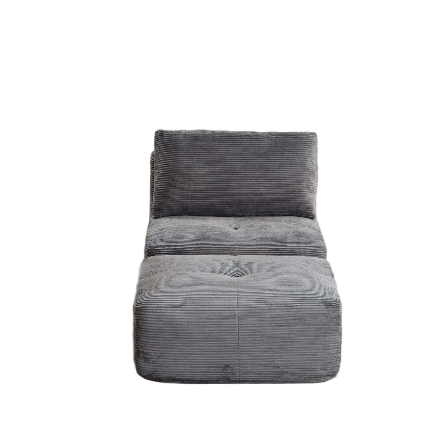 Single Chaise Longue With Movable Ottoman For Living Room