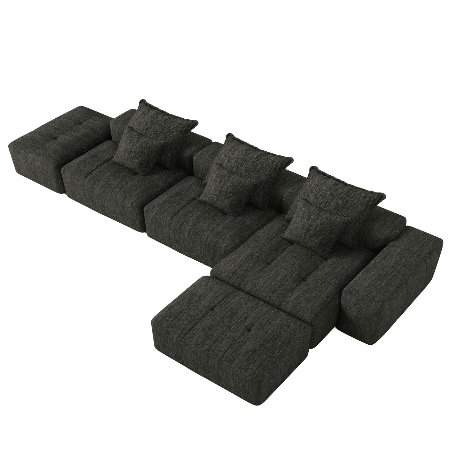 Modern Oversized DIY Combination Modular Sectional Sofa With Pillows