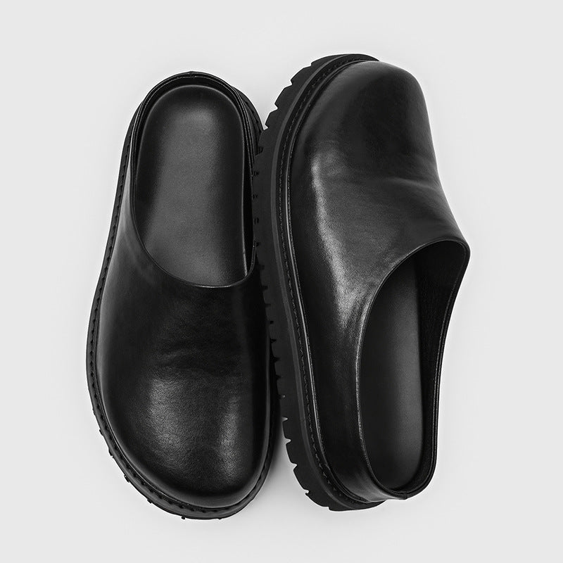Retro Chunky-Soled Elevator Slip-On Casual Outdoor Slippers