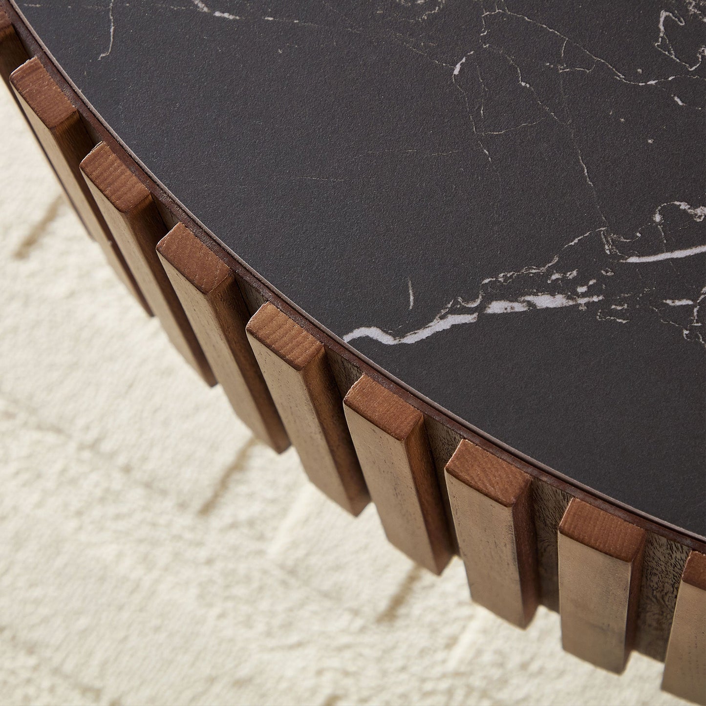 35.43" Nesting Round Sintered Stone Coffee Table