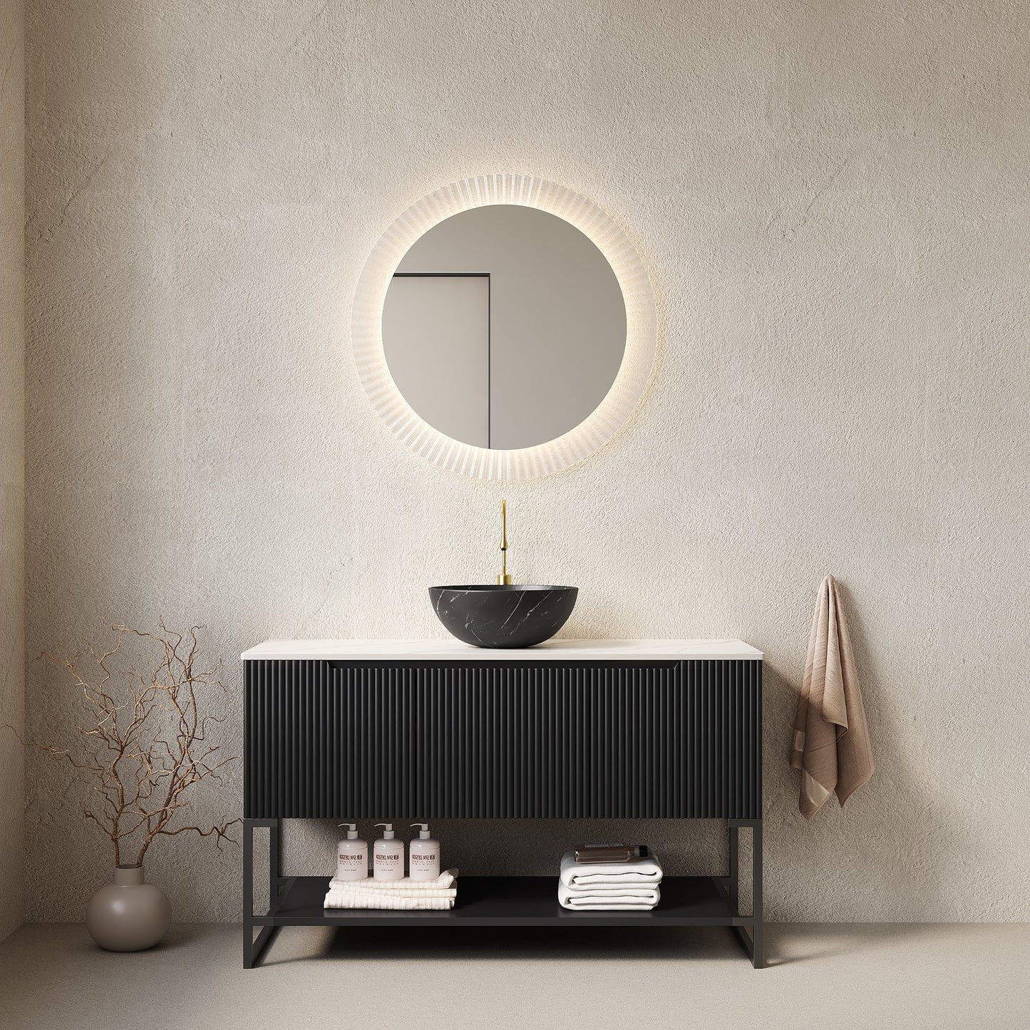 Tulio 48" Bathroom Vanity & Sink, Freestanding Storage Cabinet