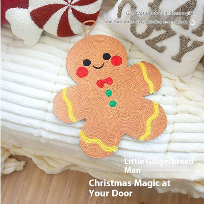Christmas Sisal Mat Cat Scratch Board No Dandruff Wear-resistant