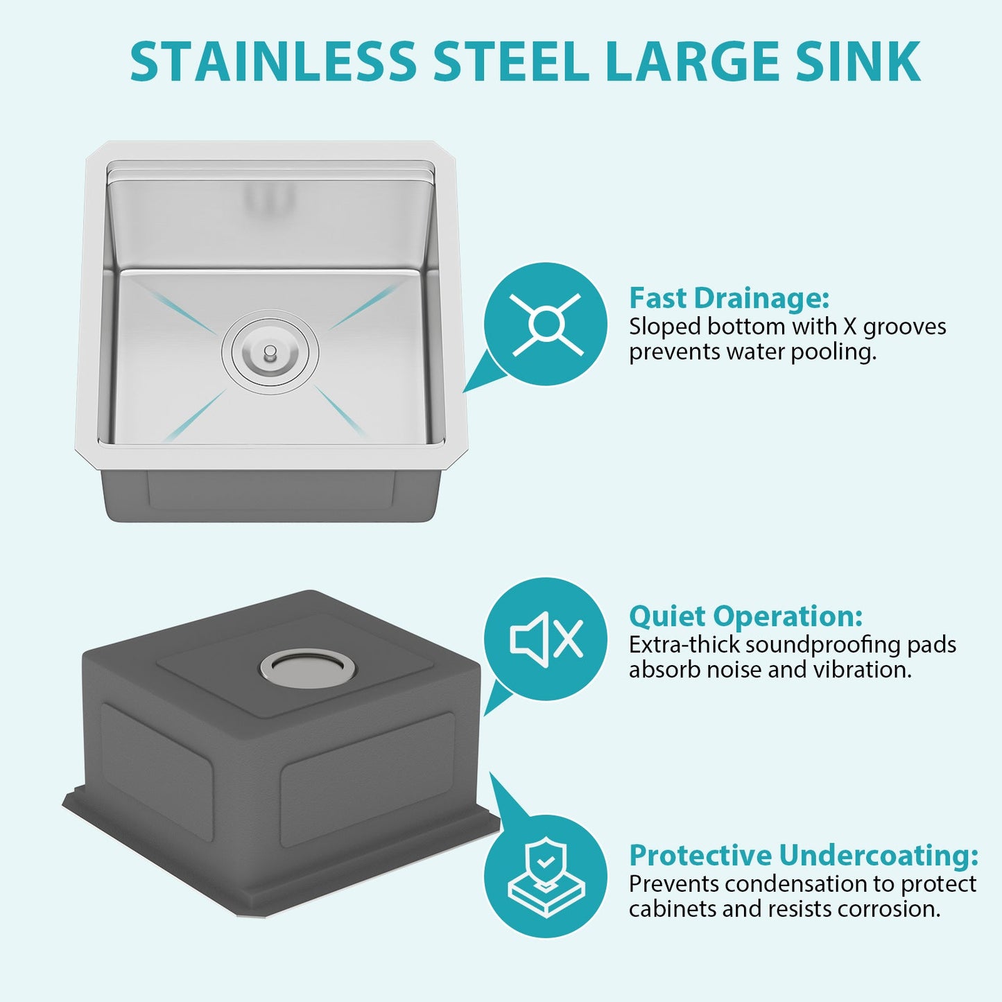 17" Undermount Kitchen Sink - Single Bowl