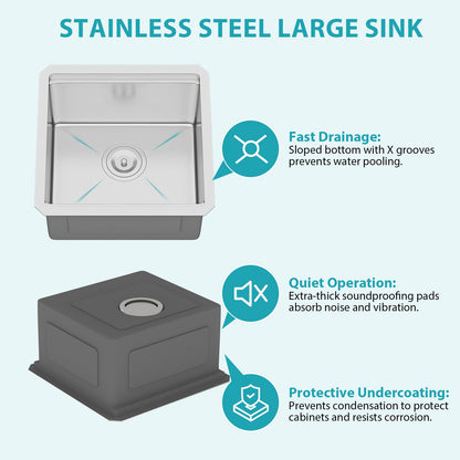 17" Undermount Kitchen Sink - Single Bowl