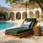 Acacia Wood Chaise Lounge with Movable Cushions