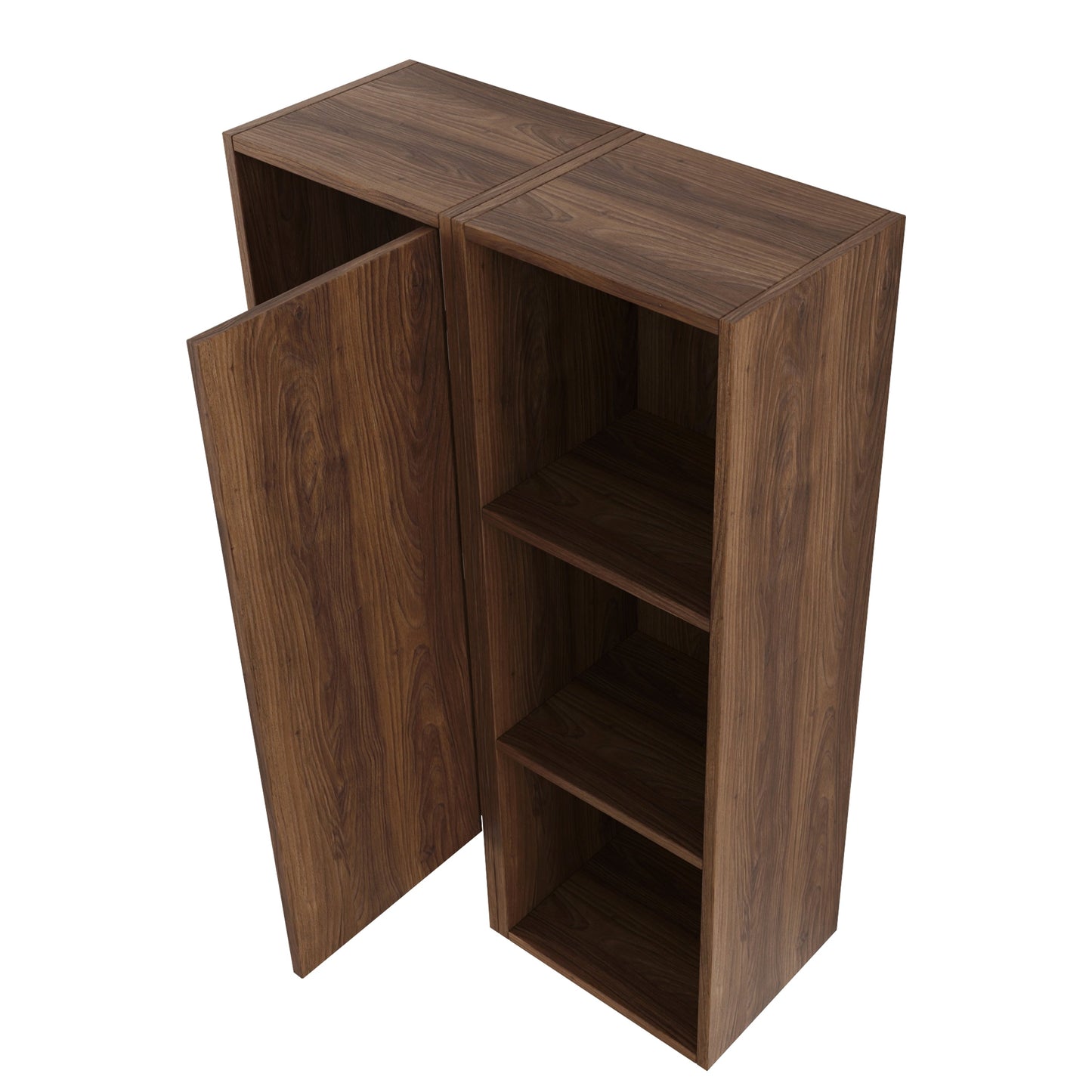 24 Inch Wall-Mounted Side Cabinet and Storage Shelves Combination