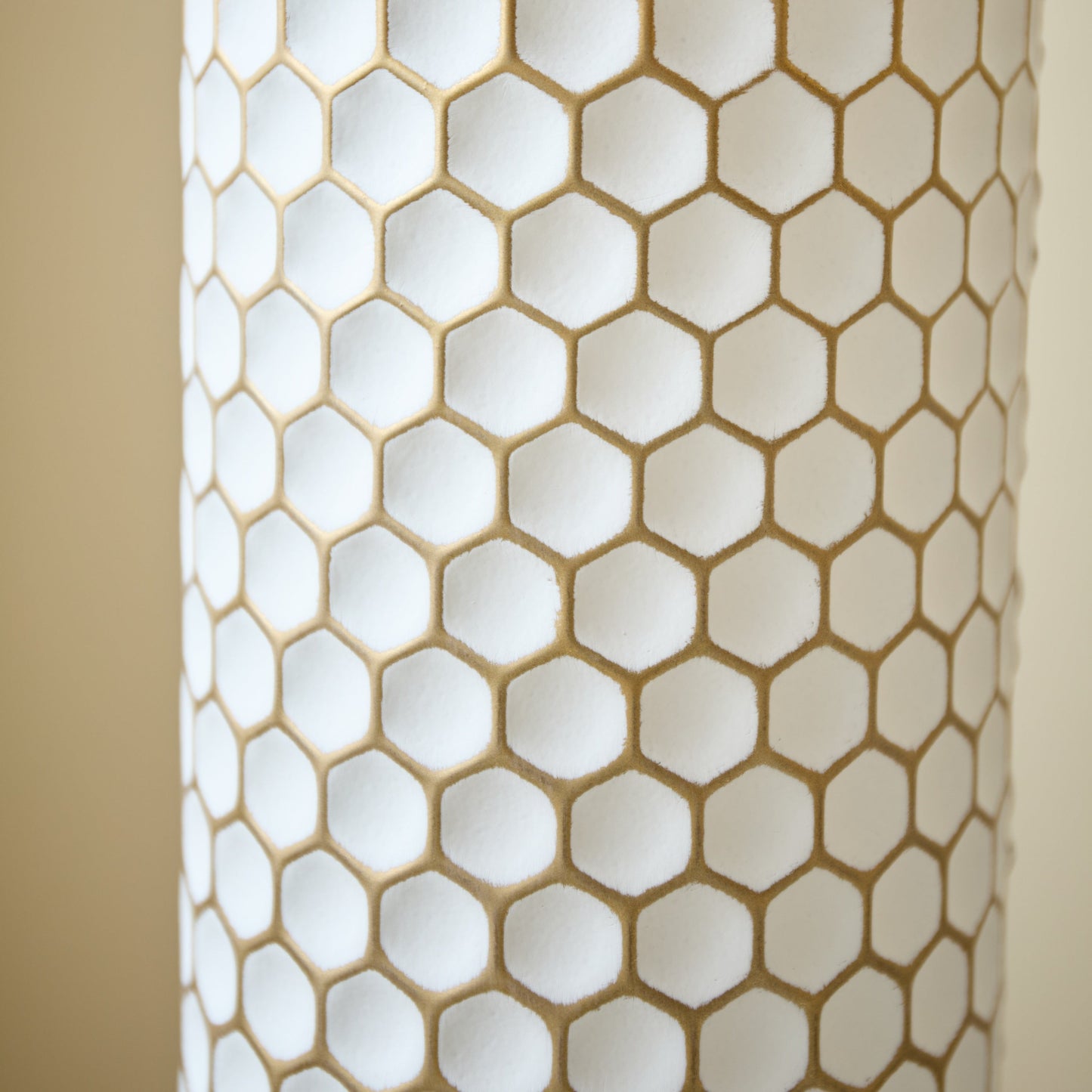3-Piece Modern Metal Vase Set - White & Gold