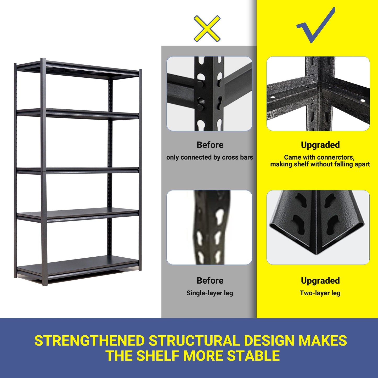 5 Tier Heavy Duty Shelving Unit Adjustable Shelving Units