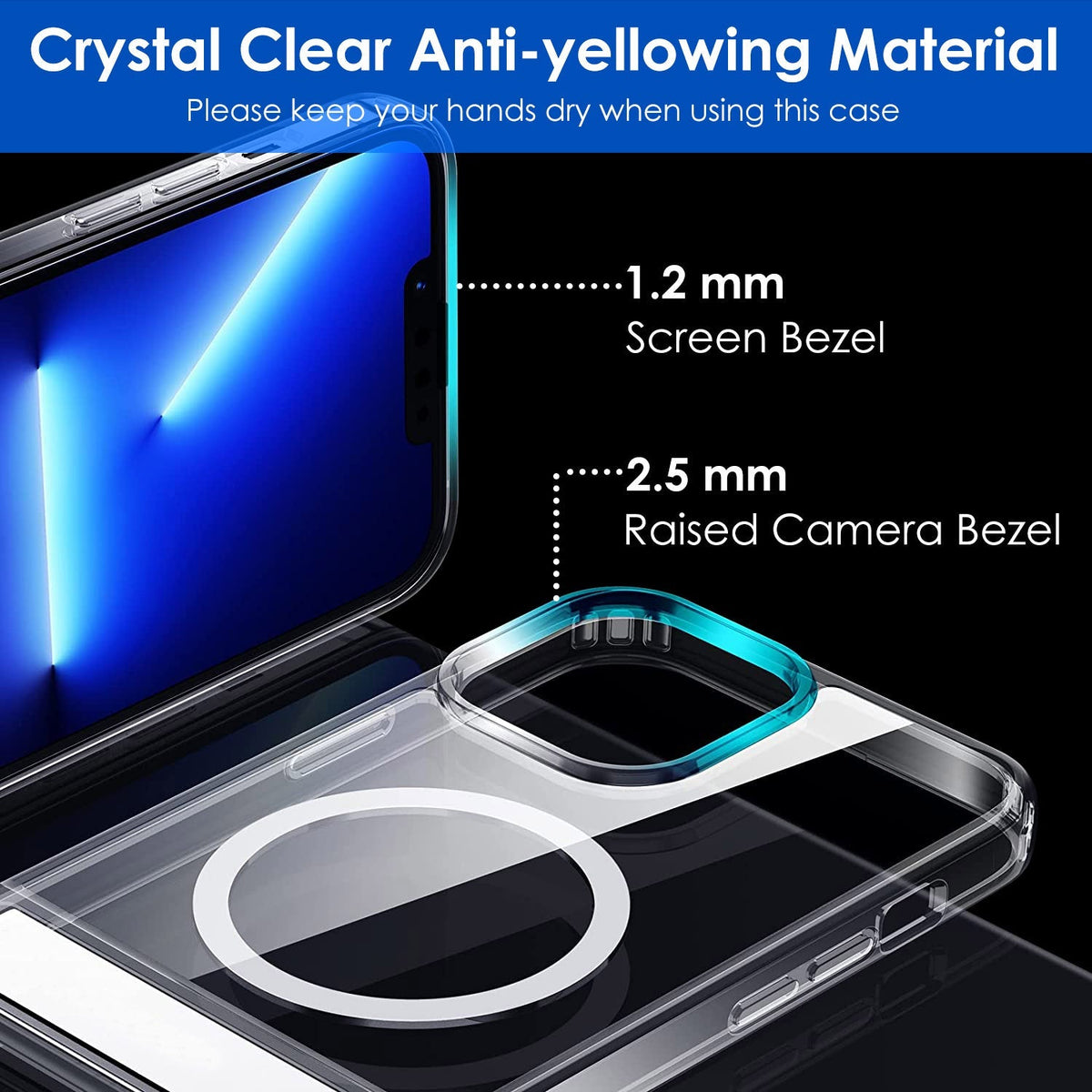 Magnetic Metal Kickstand Clear Case Shockproof Anti Yellowing Phone Cover Compatible with Magsafe Fit for IOS Phone 14 Pro