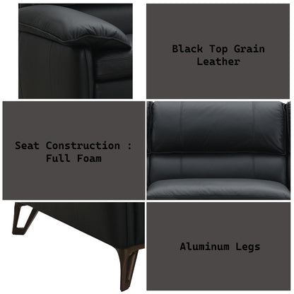 Eilene - Chair - Black Top Grain Leather