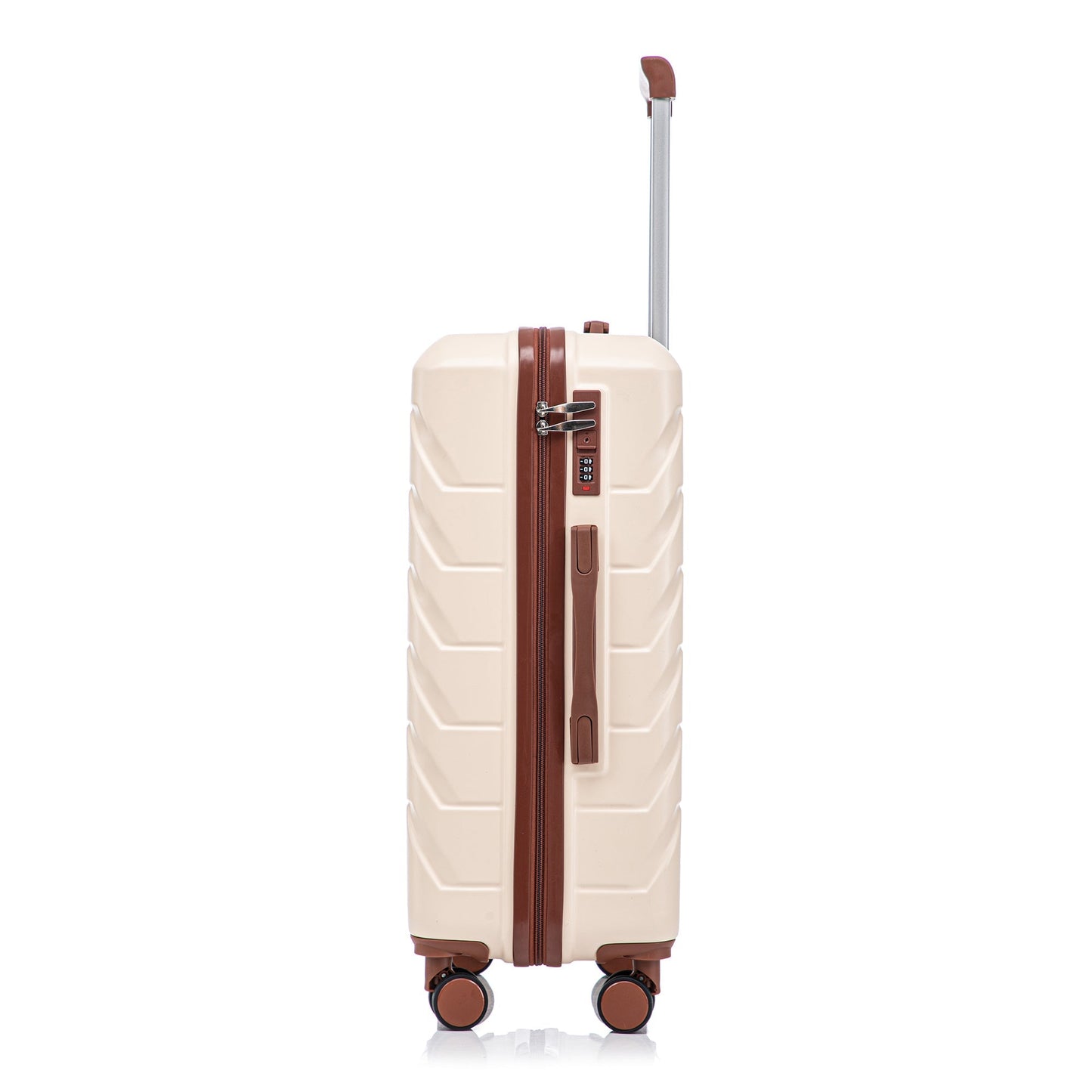 3-Piece ABS Spinner Wheel Luggage Set 20"/24"/28" Beige