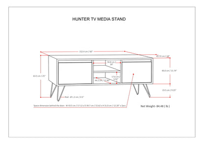 Hunter - TV Media Stand - Umber Brown Stain