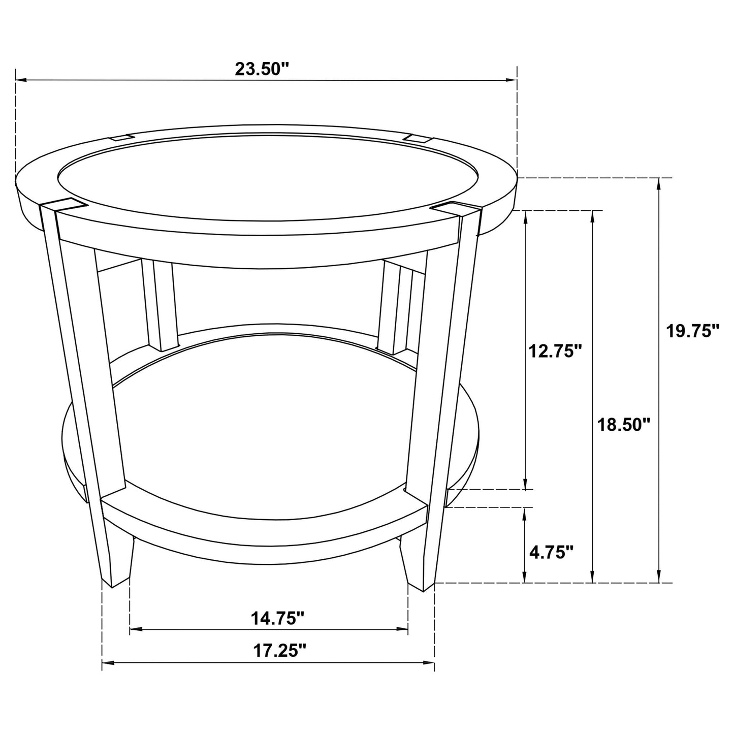 Isbell - Round Table With Storage Shelf
