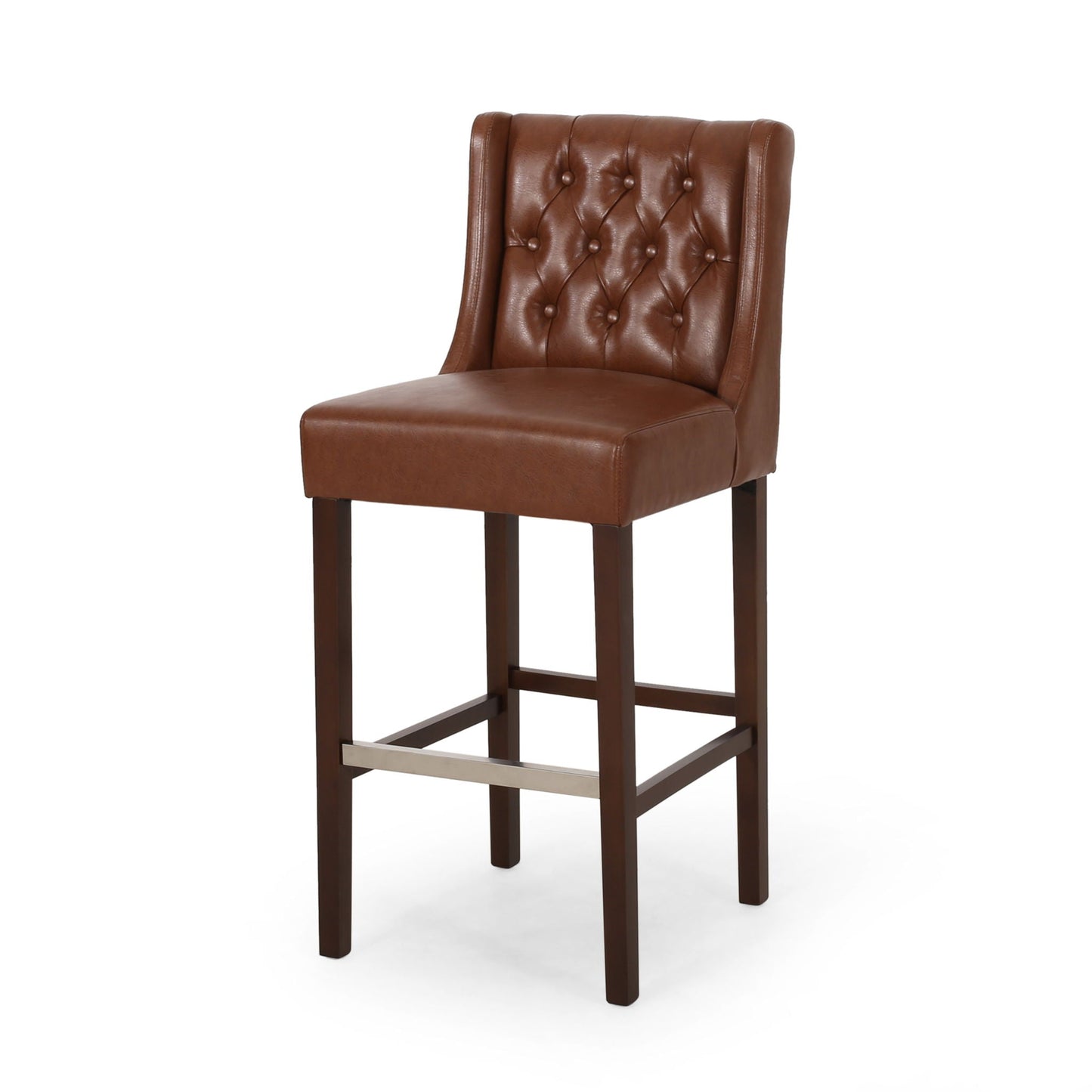 Solstara Upholstered Dining Barstool with Button Tufted and Wing Back