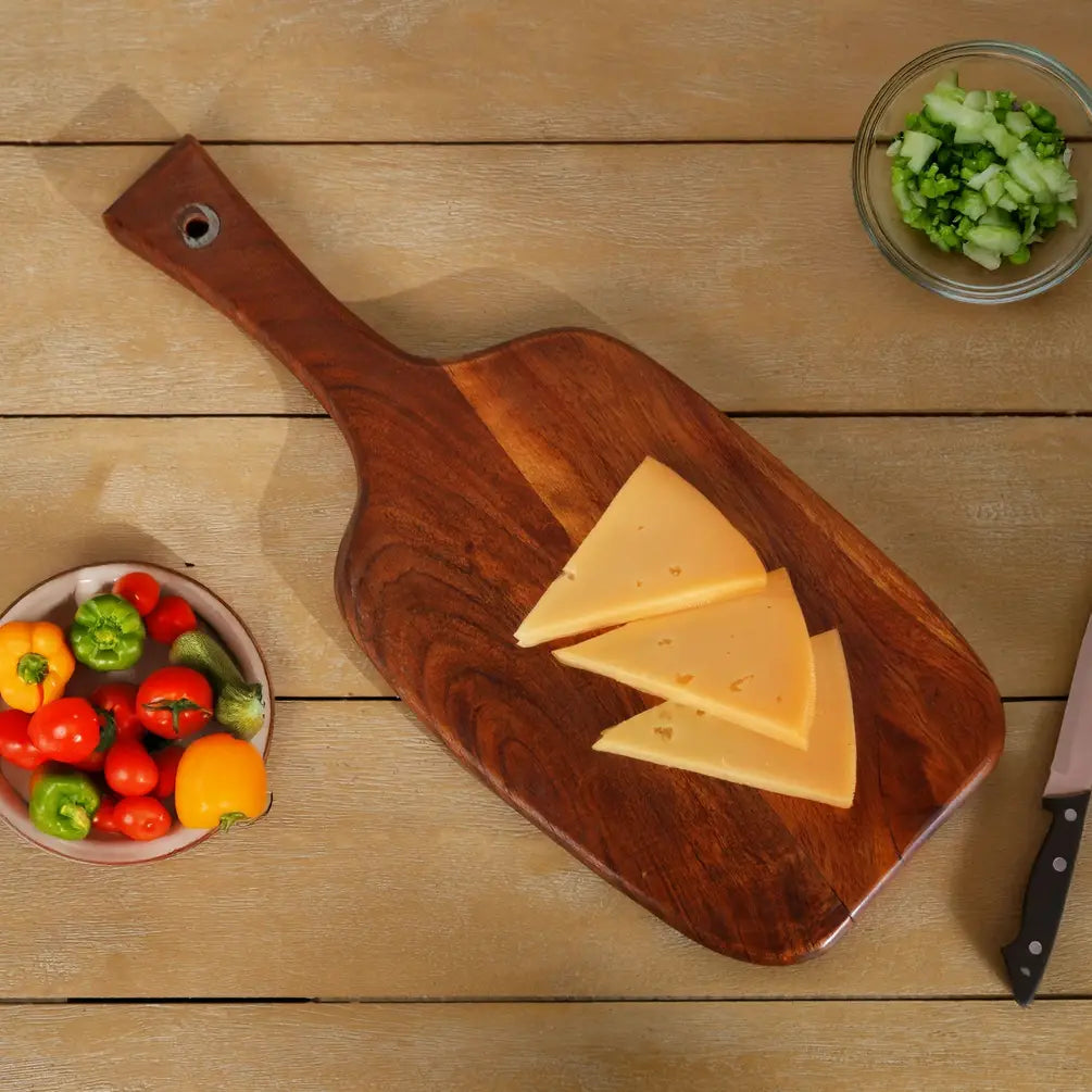 Paddle Cutting Board Chopping Board Mango Wood, Set of 3