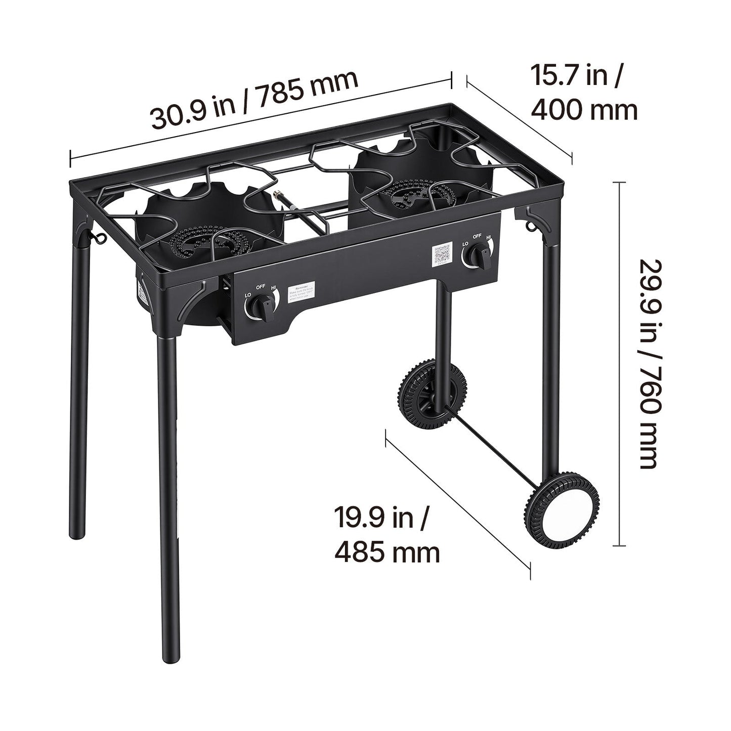 2 Burner Outdoor Propane Gas Stove, 150,000 BTU