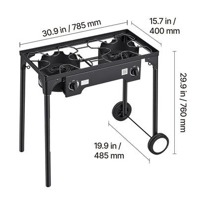 2 Burner Outdoor Propane Gas Stove, 150,000 BTU