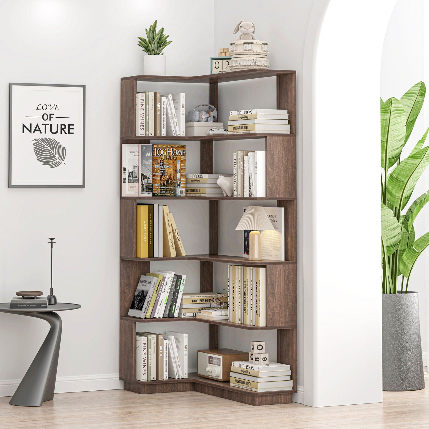 L-Shaped Design Corner Bookshelf