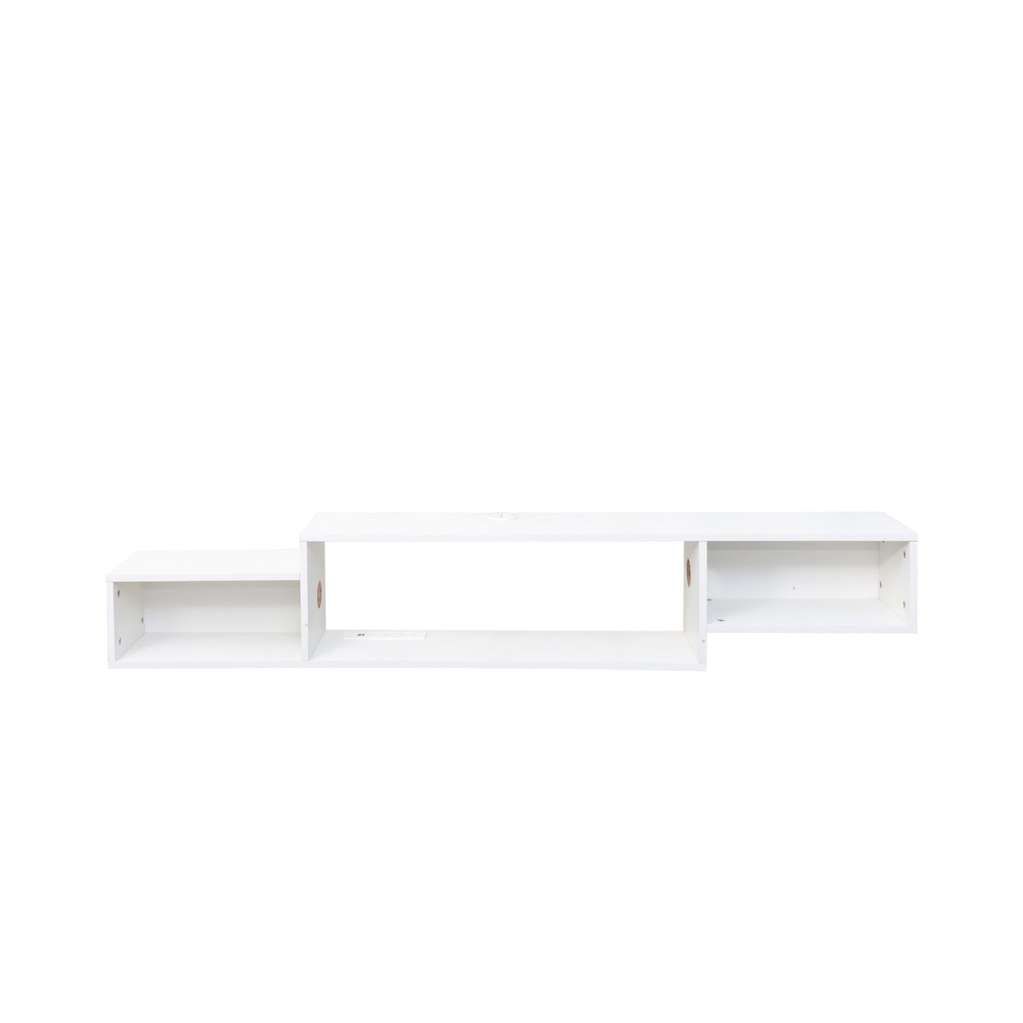 65.35in Wall Mounted Floating TV Stand with 20 Color LEDs and Charging Station