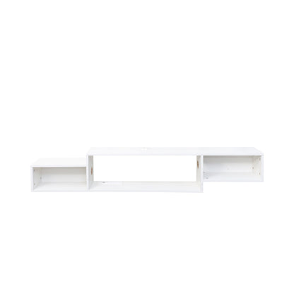 65.35in Wall Mounted Floating TV Stand with 20 Color LEDs and Charging Station