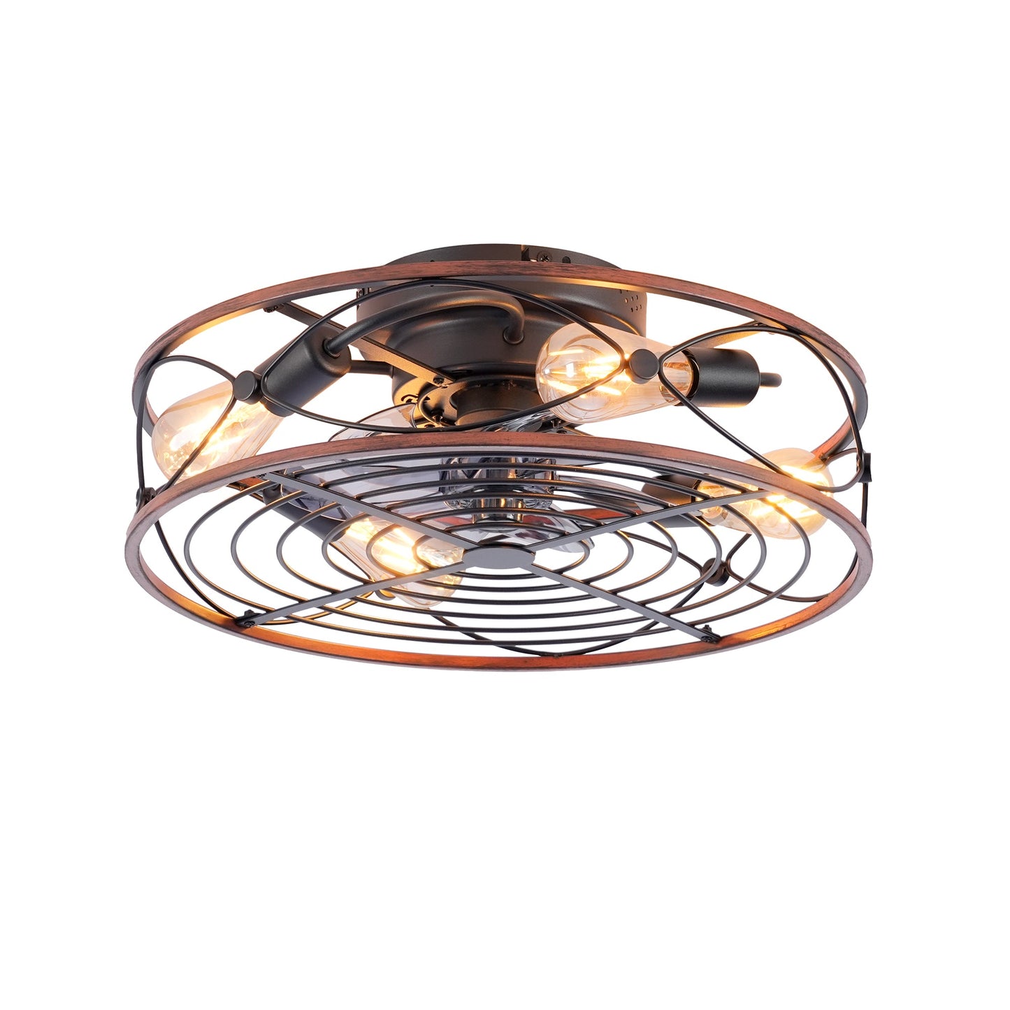 20'' Mounting Type Caged Ceiling Fan with Lights and Remote Control